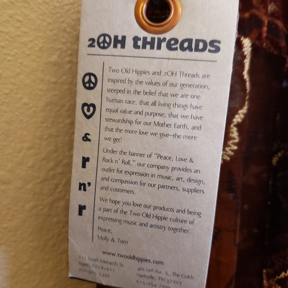 NWT 2OH THREADS & 2 OLD HIPPIES BROWN GOLD NAVY BLUE BOHO GYPSY RAYLON AND SILK - Picture 8 of 8